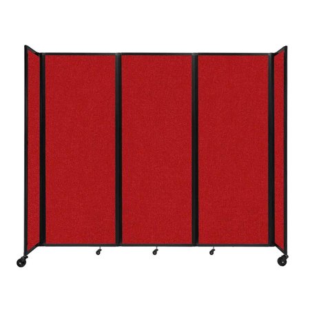 VERSARE Room Divider 360 Folding Portable Partition 8'6" x 7'6" Red Fabric 1190327